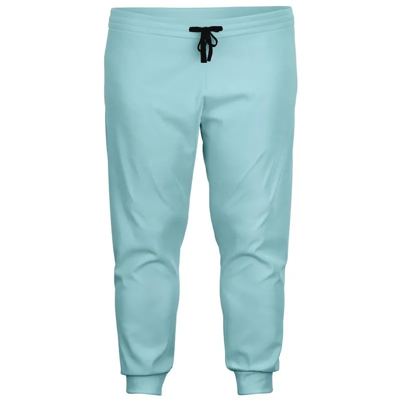 Pale Pastel Warm Cyan Joggers | Unisex | with PLUS sizes | Bright Pale Pastel Warm Cyan | C30M0Y8K0