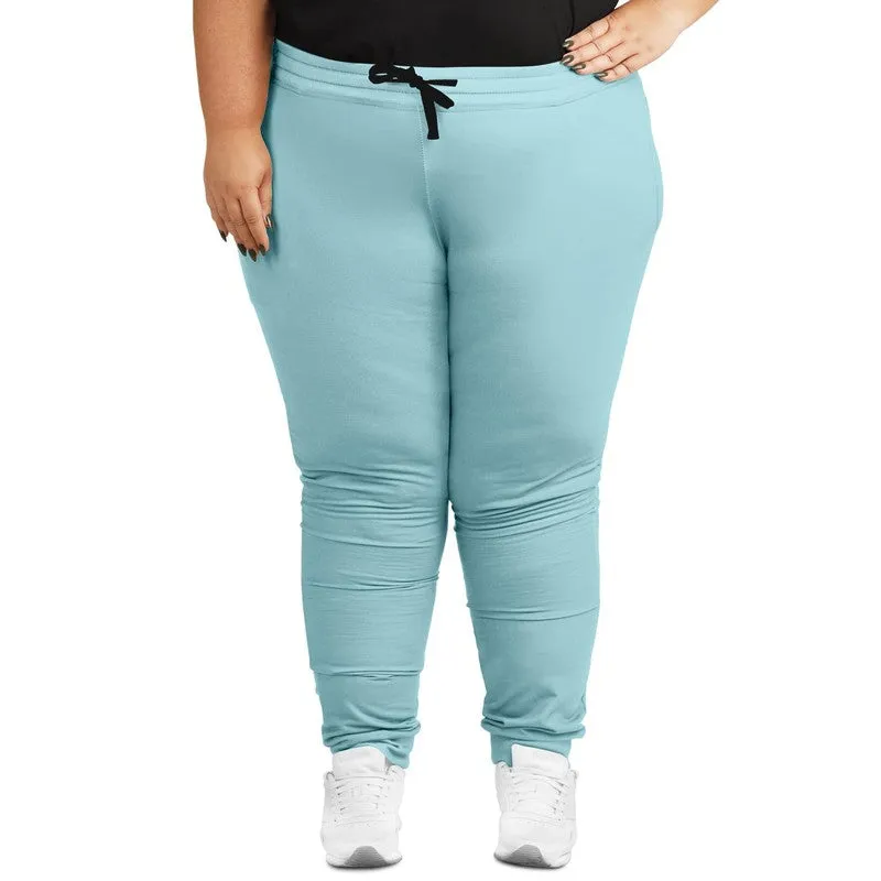 Pale Pastel Warm Cyan Joggers | Unisex | with PLUS sizes | Bright Pale Pastel Warm Cyan | C30M0Y8K0