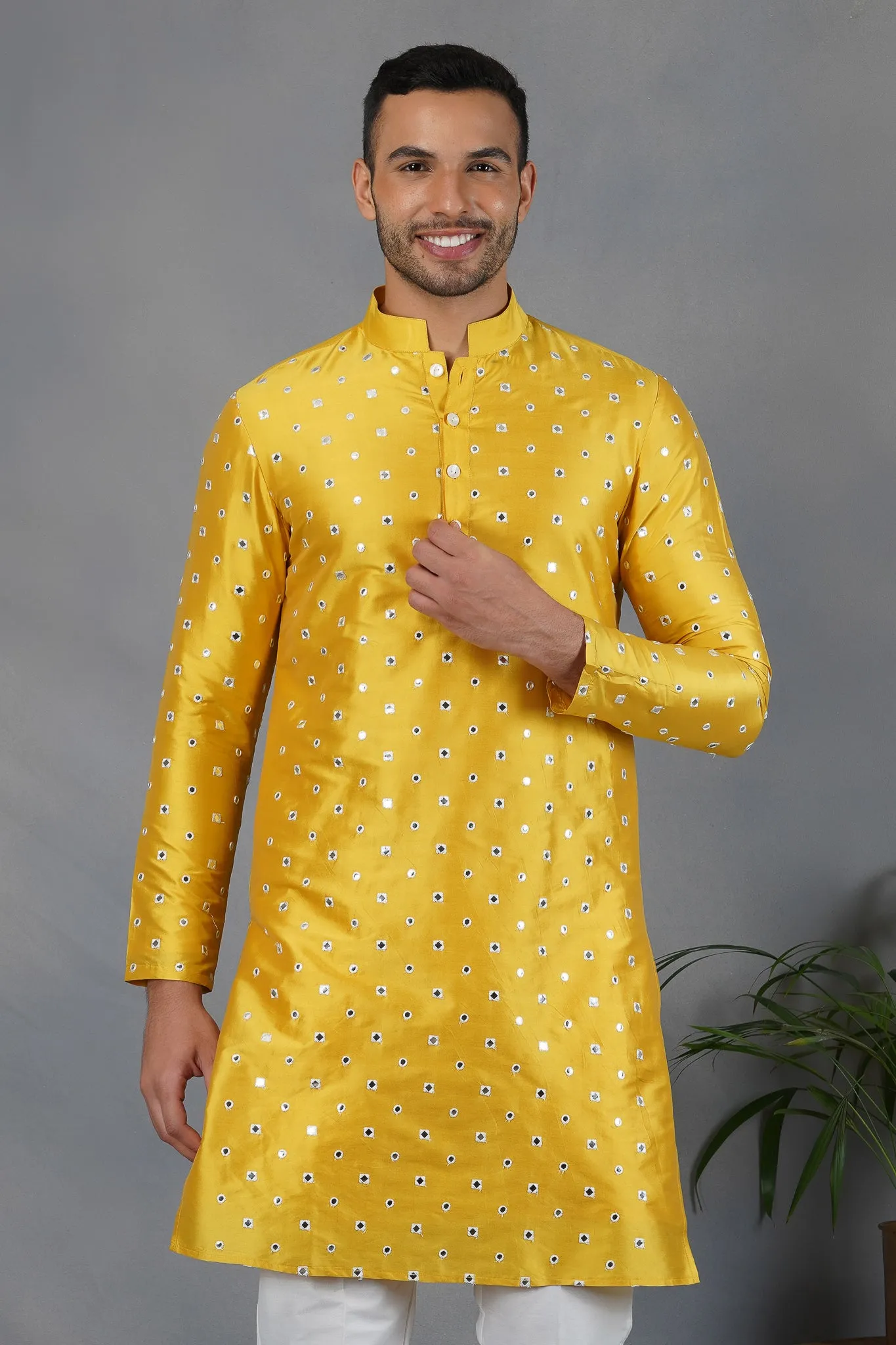 Peela - Foil Mirror & Silk - Kurta Set