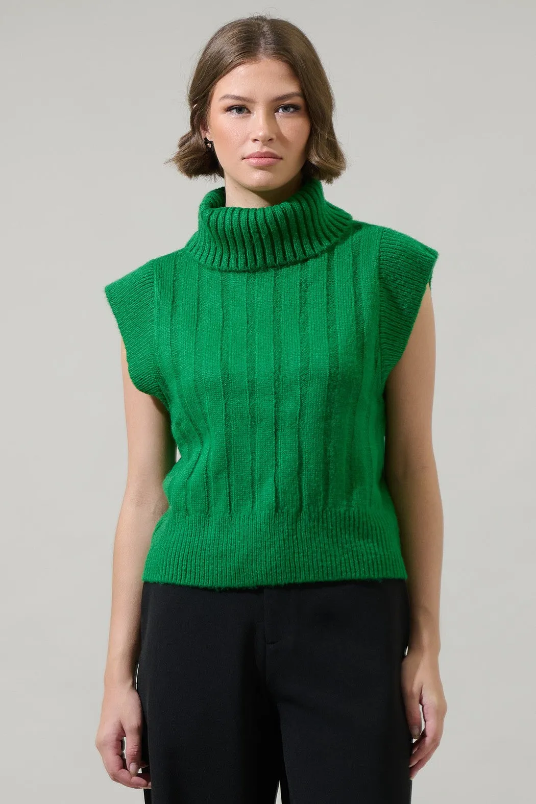 Pine Perfection Turtleneck Sweater Vest