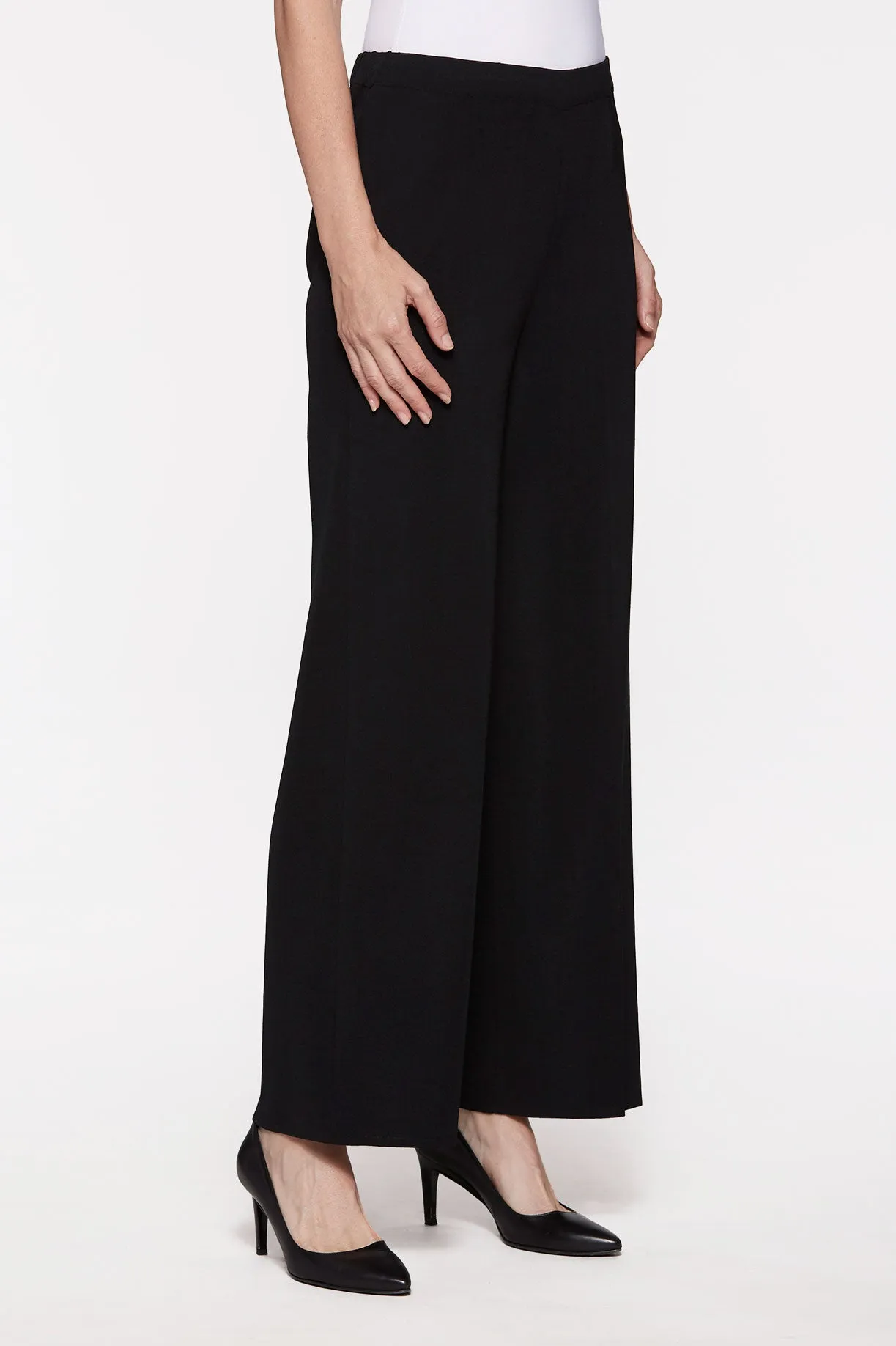 Plus Size Knit Wide-Leg Pants