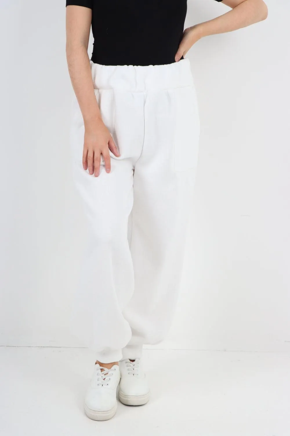 Plus Size  Plain Side Pockets  Sweat Pants