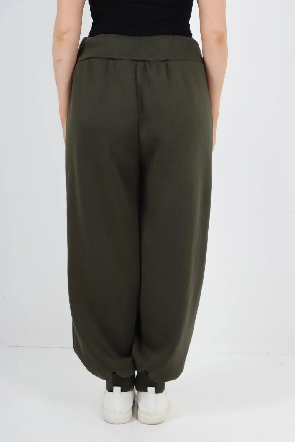 Plus Size  Plain Side Pockets  Sweat Pants