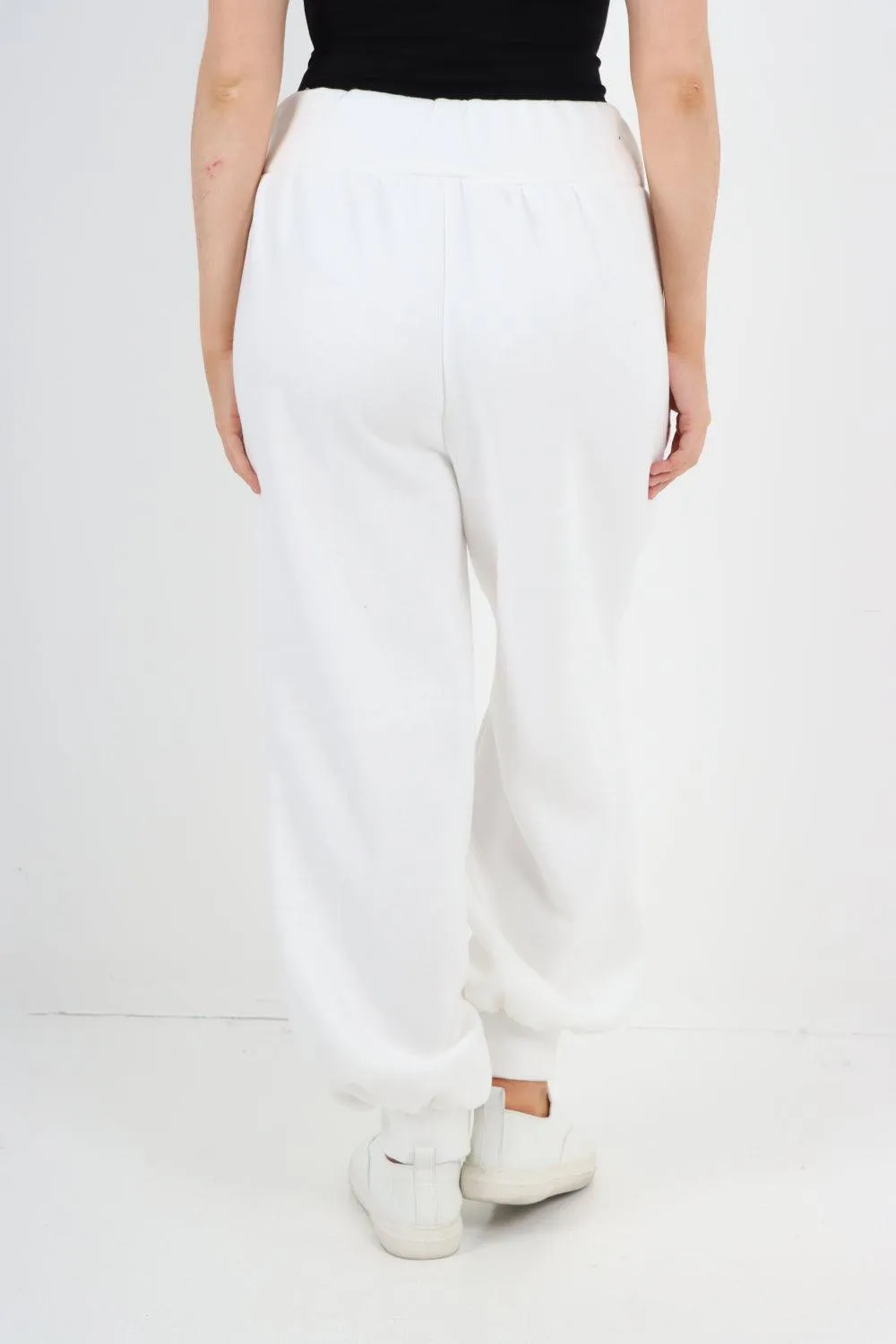 Plus Size  Plain Side Pockets  Sweat Pants