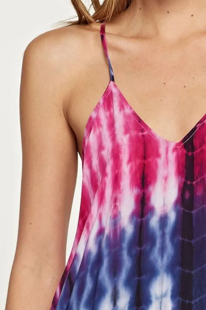 Pure Magic Tie-Dye Maxi Dress in Blue/Pink