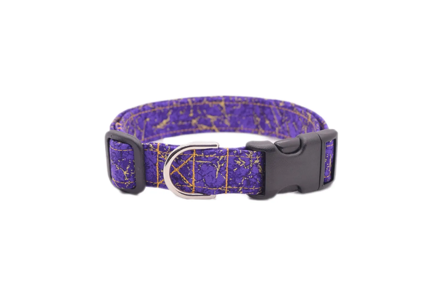 Purple & Gold Marble Dog Collar