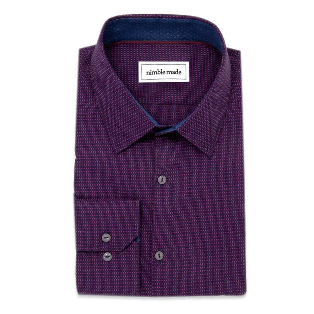 Purple Textured Patterned Dress Shirt | The Edo