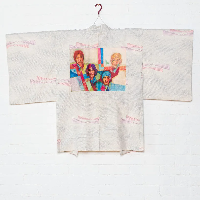 "The Beatles" Reimagined Vintage Kimono - Kimono Zulu Artist Collaboration with David Adickes