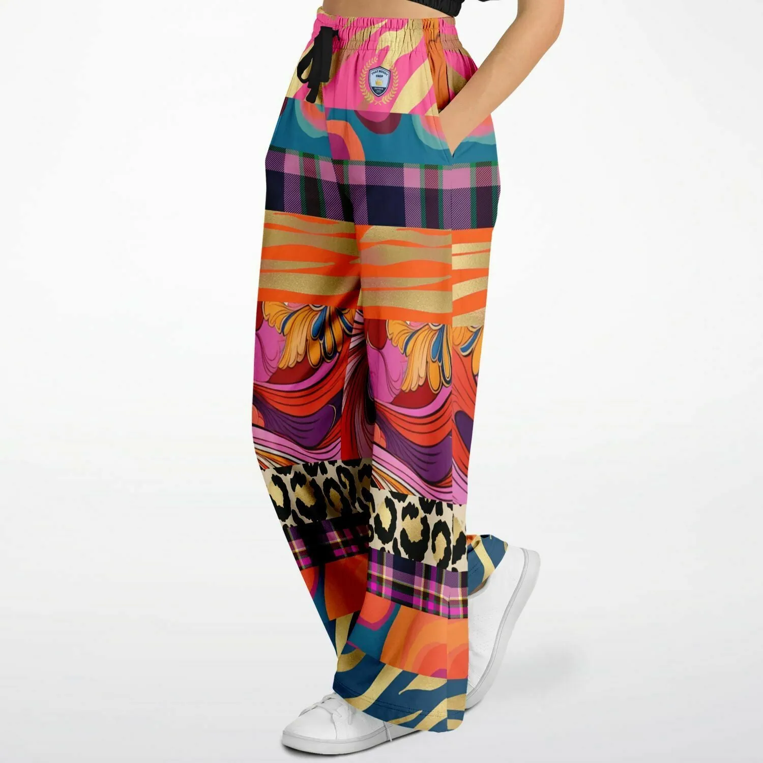 Release the Krakken Patchwork Eco-Poly Wide Leg Pants