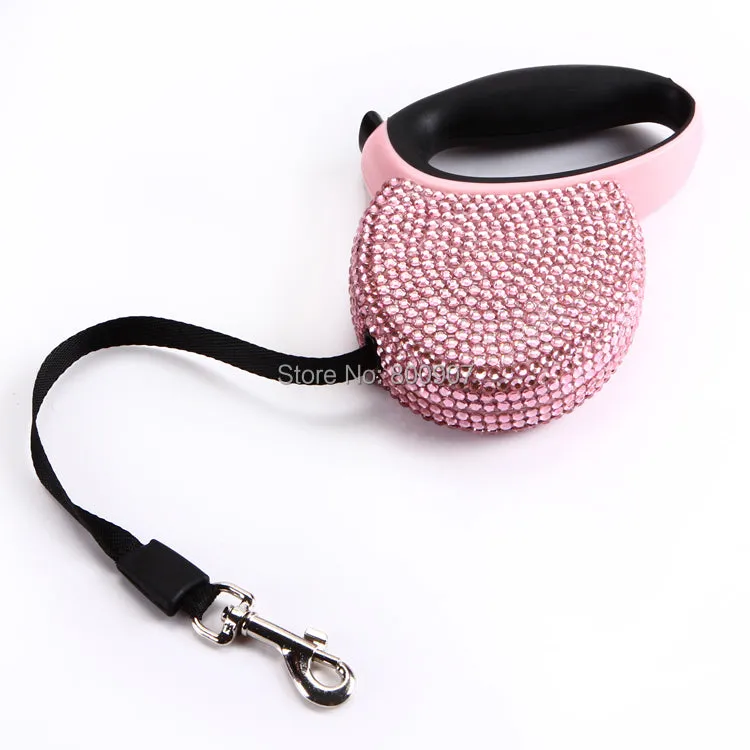 Rhinestone Sparkling Pet Retractable Leash