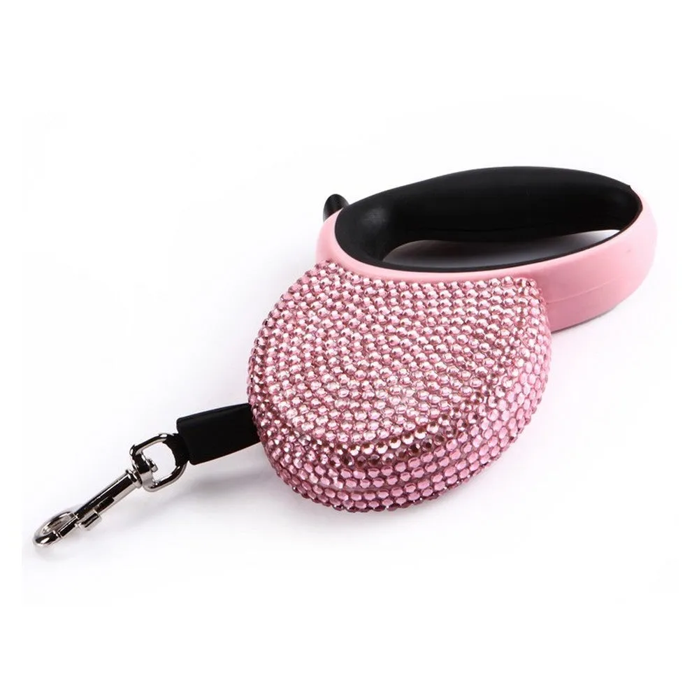 Rhinestone Sparkling Pet Retractable Leash