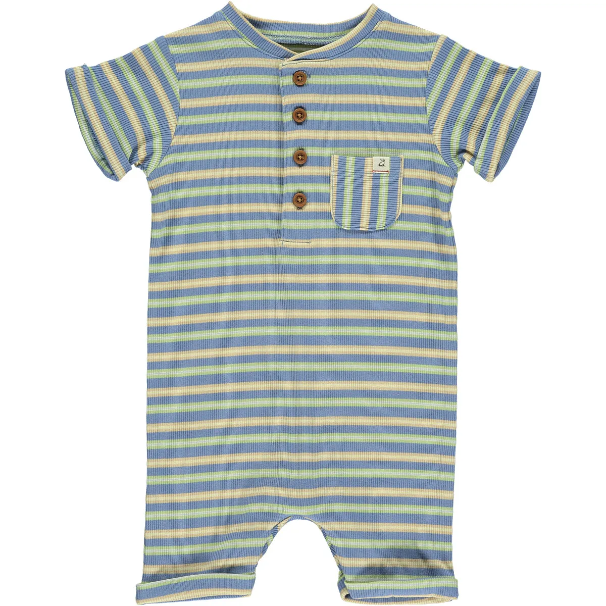 Ribbed Henley Romper/Me & Henry