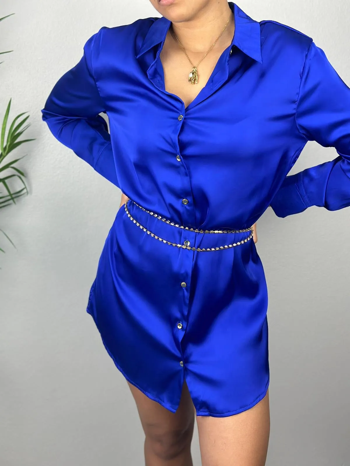 Royal Blue Shirt Dress