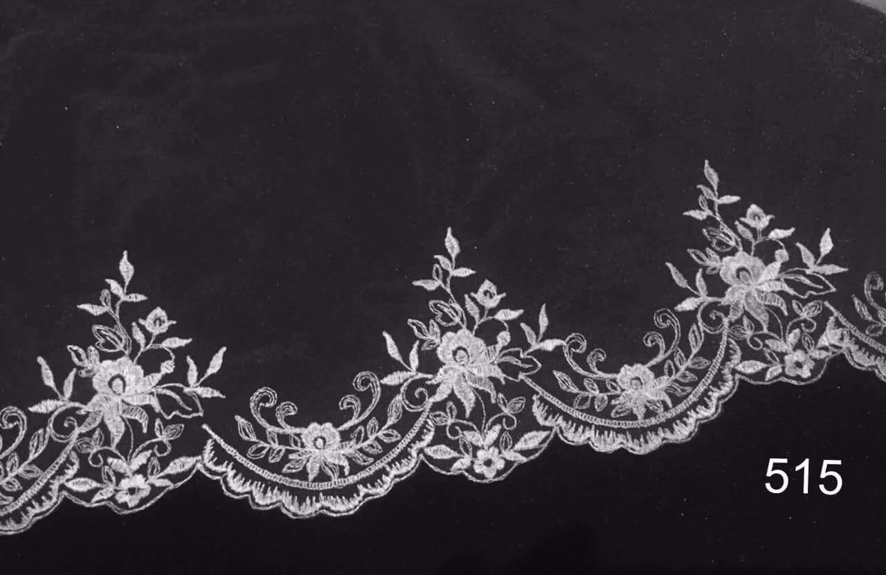 Royal Veil with Embroidery - Double Layer