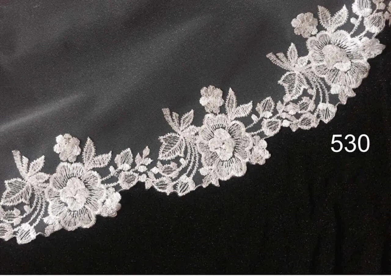 Royal Veil with Embroidery - Double Layer