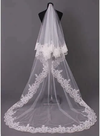 Royal Veil with Embroidery - Double Layer