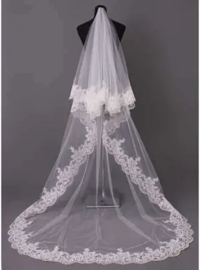 Royal Veil with Embroidery - Double Layer