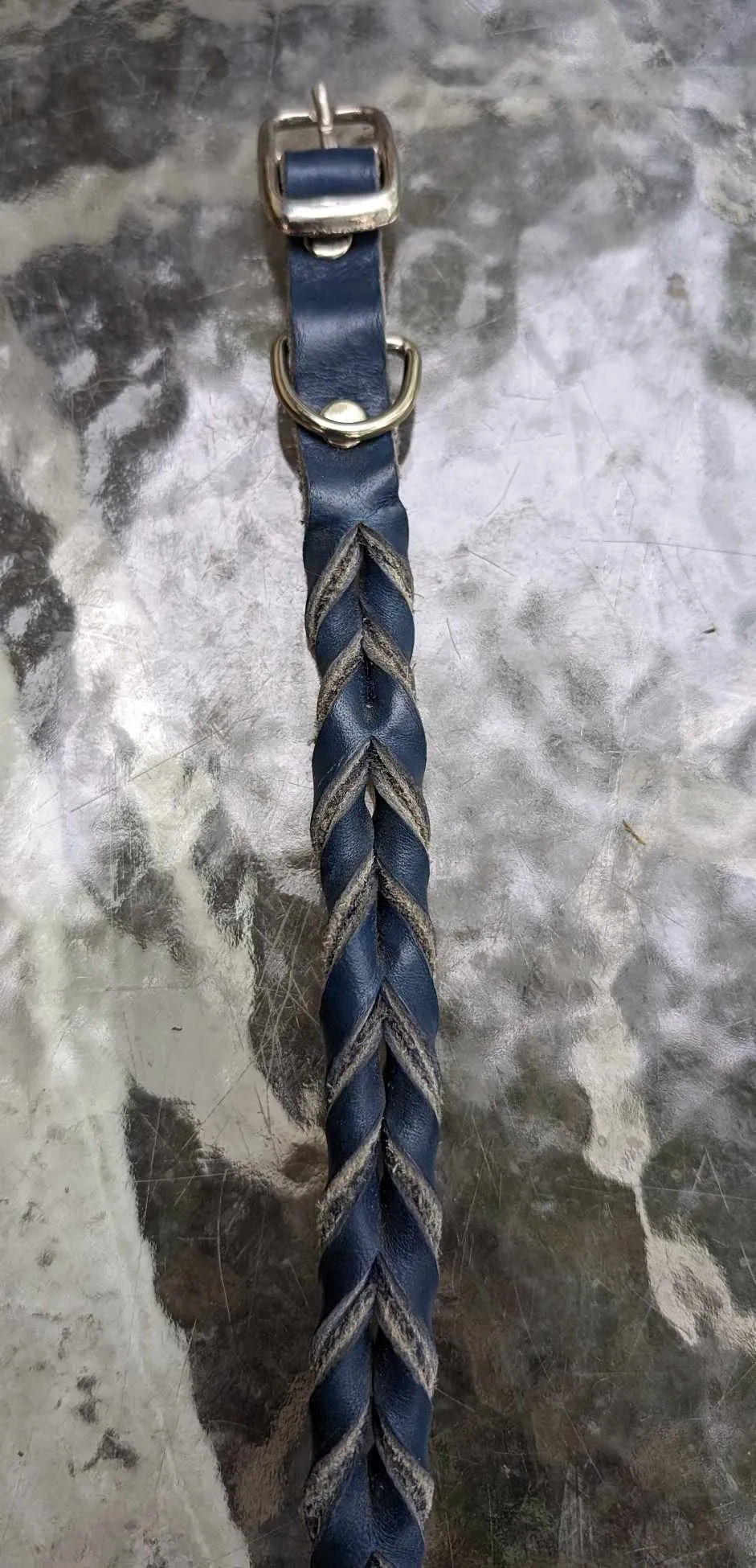 SALE! Shop worn Braided Latigo Leather Collars - SIZE 14 (fits 11.5"-14")