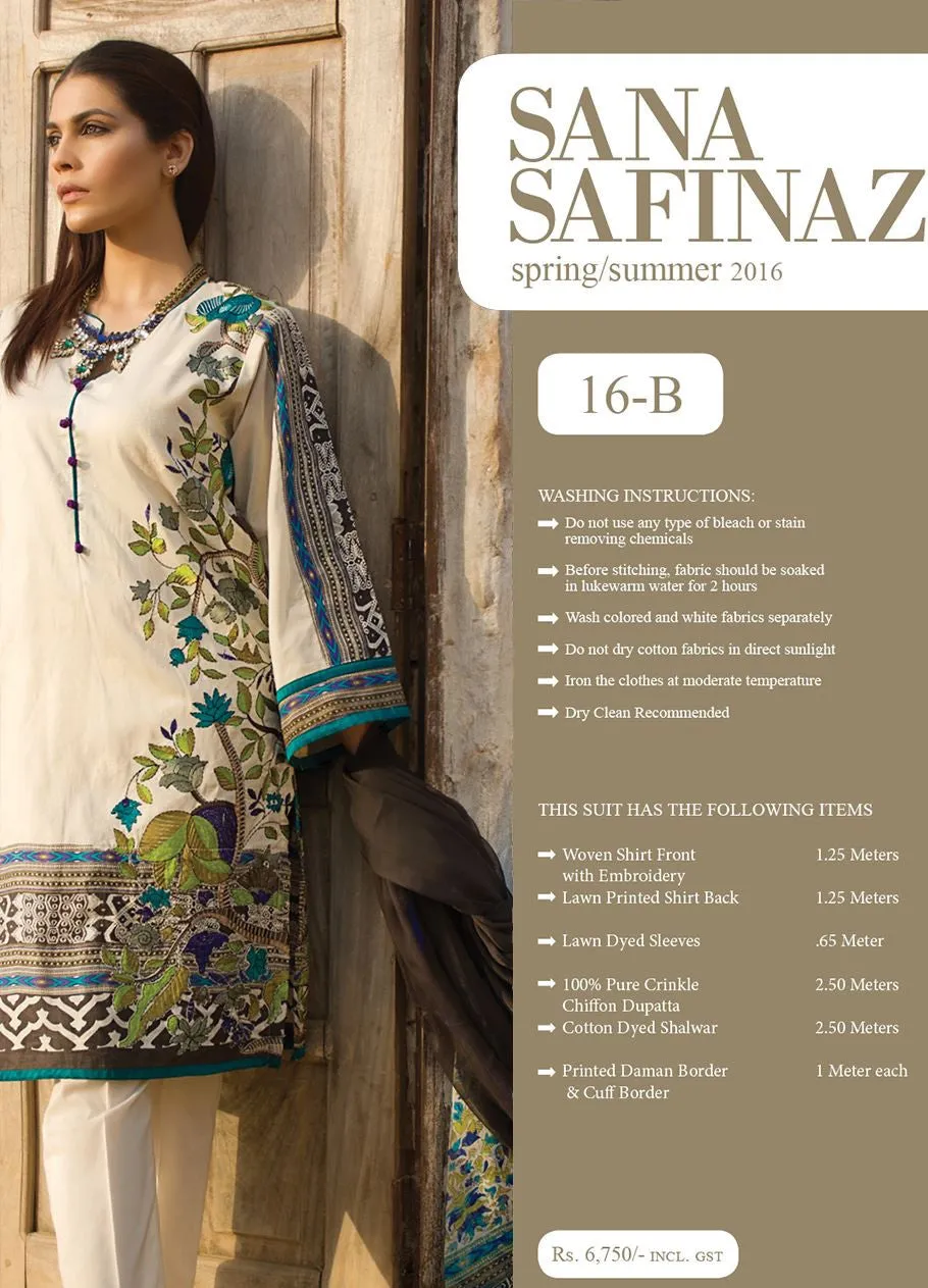 Sana Safinaz Spring/Summer Lawn Collection 2016 – 16B