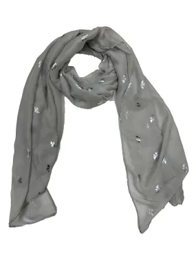 Scarf with Silver Foil Bees