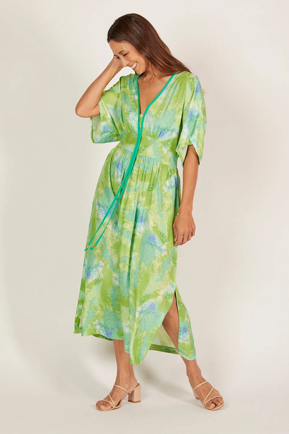 Selma Kimono Dress in Lakehouse