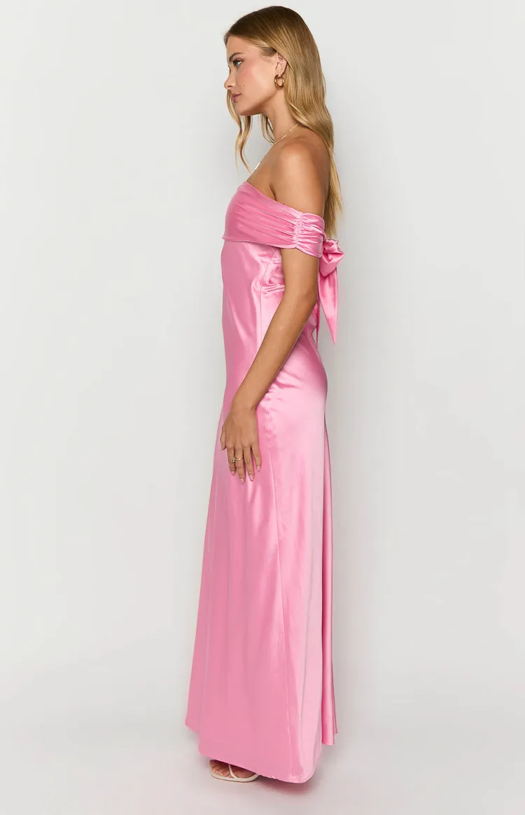 Seraphina Pink Off The Shoulder Maxi Dress