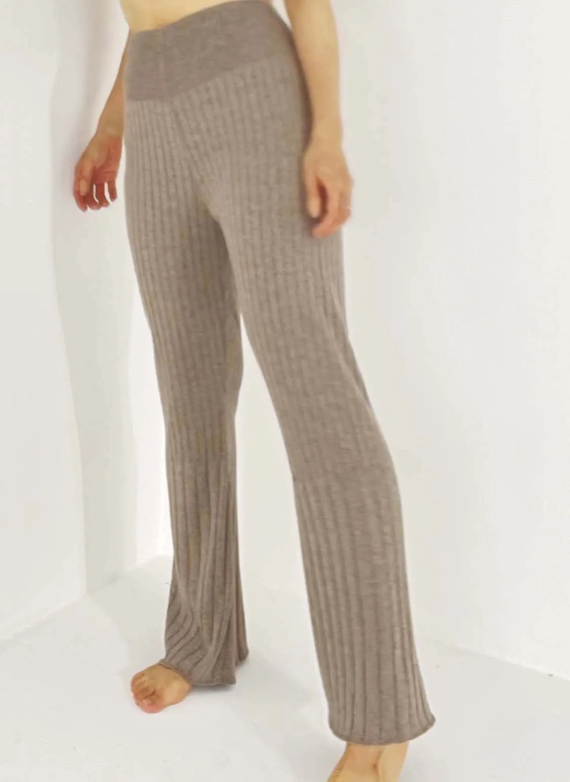 Silk Wide Rib Pants / Eco Silk 100%