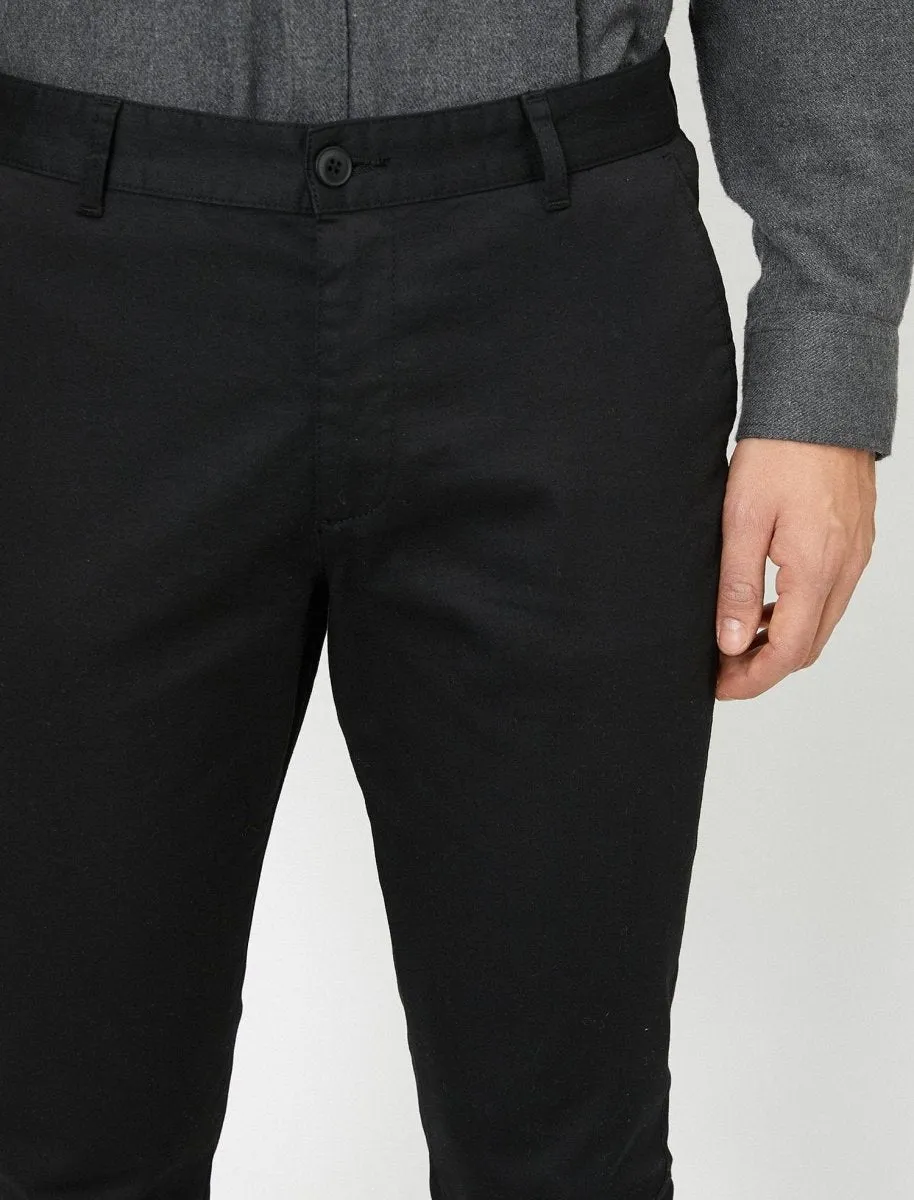 Skinny Chino Pants in Black