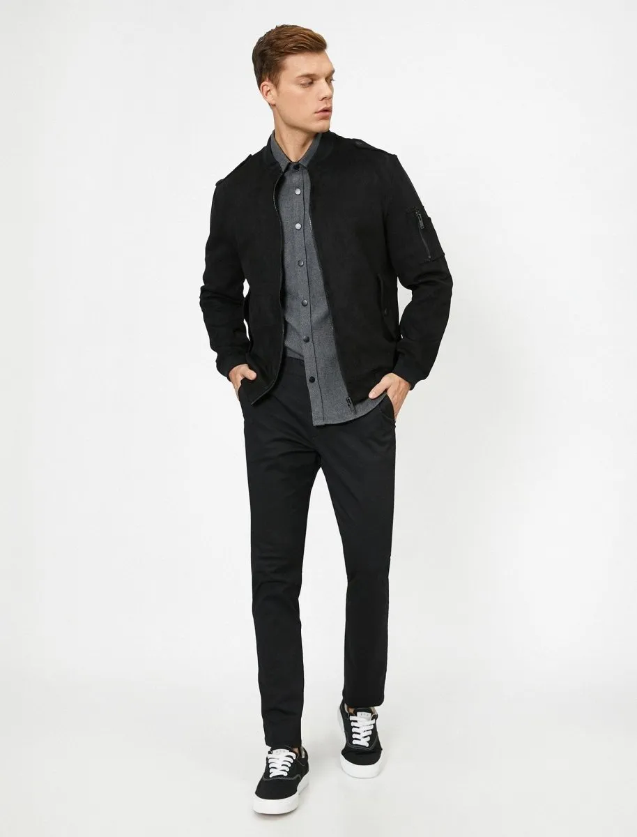 Skinny Chino Pants in Black