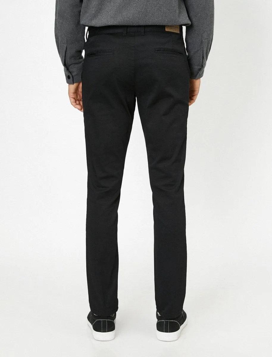 Skinny Chino Pants in Black