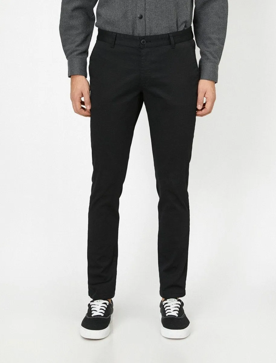 Skinny Chino Pants in Black