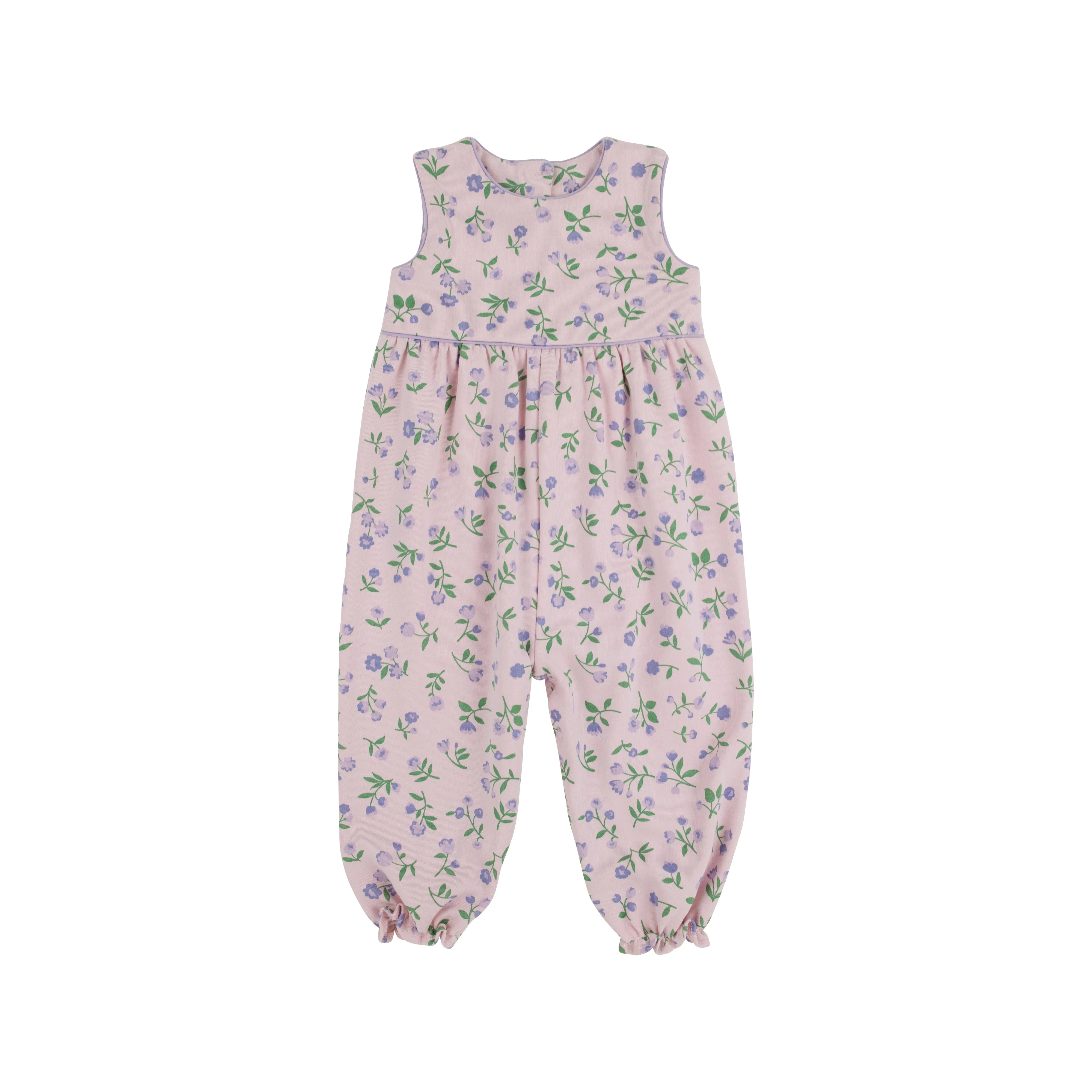 Sleeveless Rebecca Romper - Tuxedo Park Tulips with Lauderdale Lavender