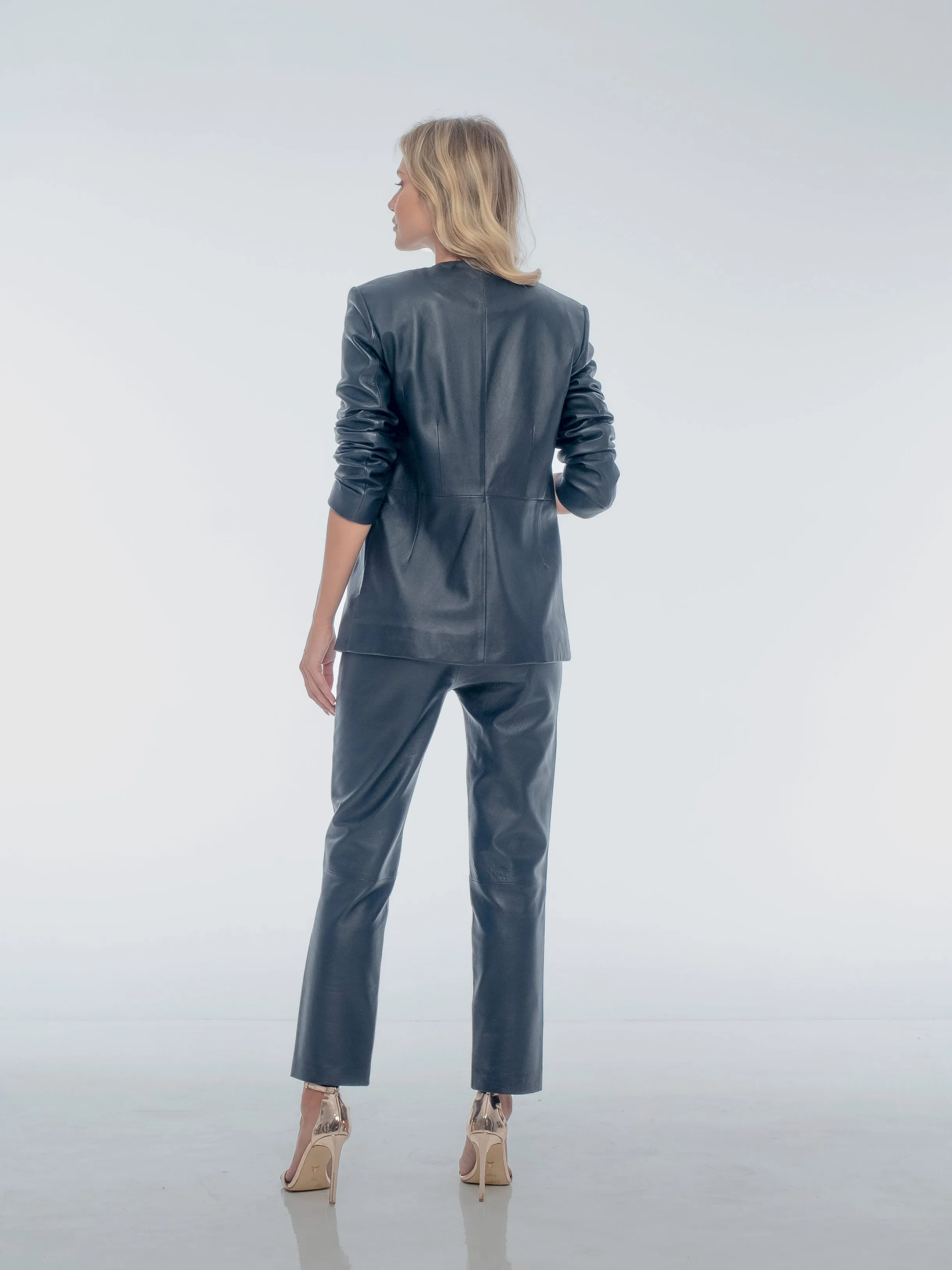 SOPHIA LEATHER BLAZER - ECLIPSE