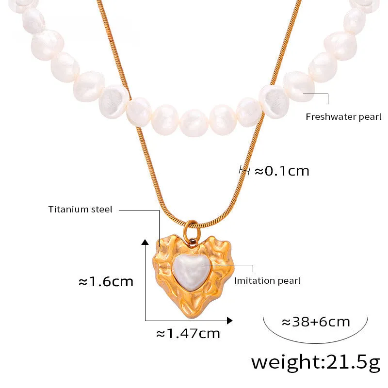 Statement Heart Facial Pendant Collarbone Necklace