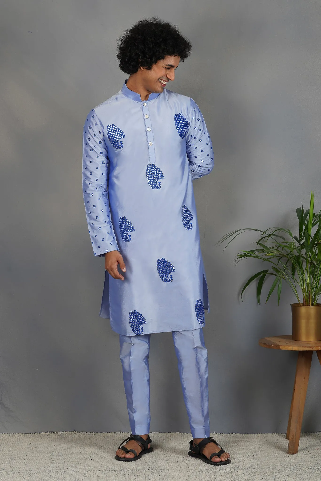 Sukoon - Foil Mirror & Silk - Kurta Set