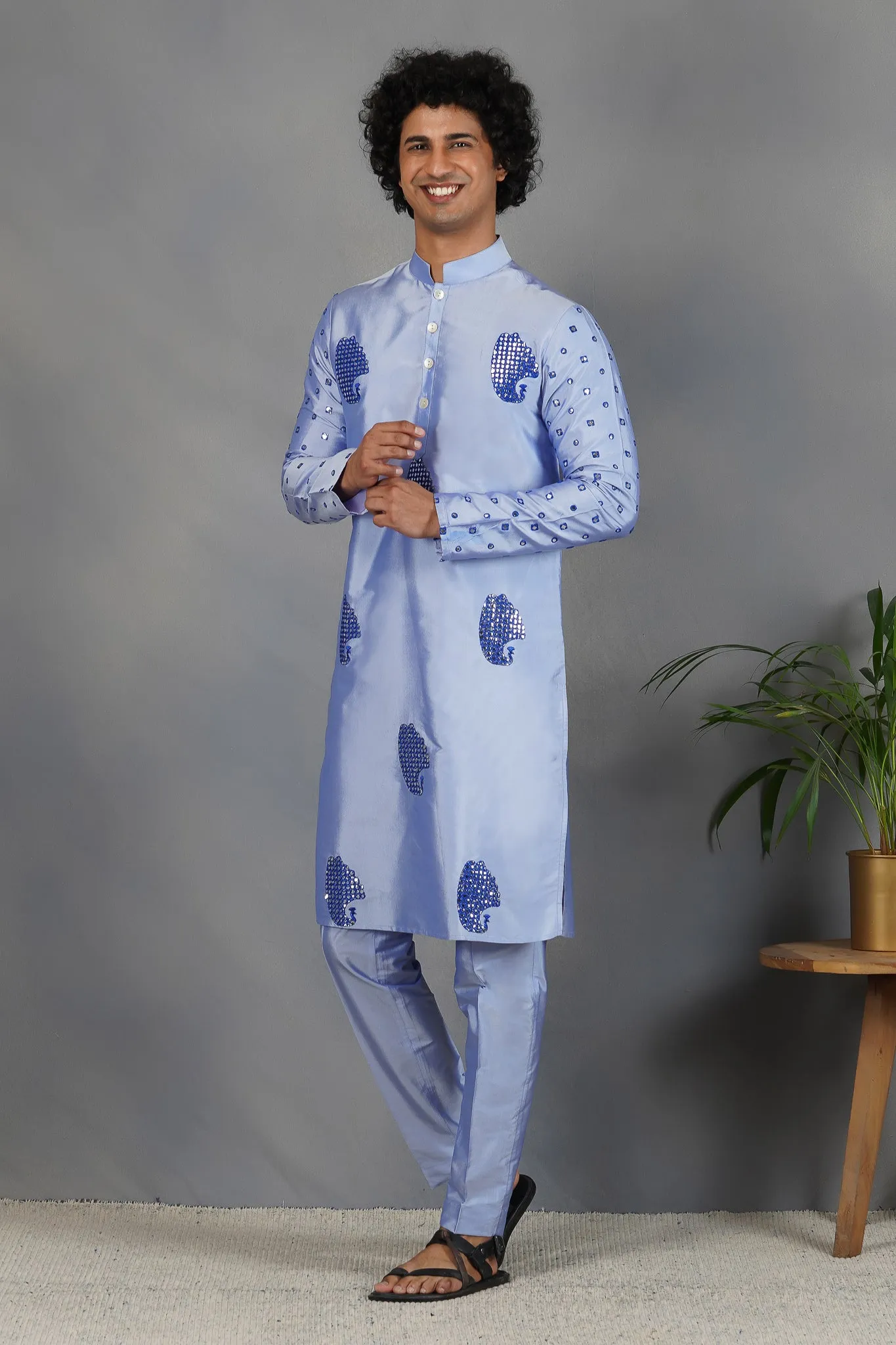 Sukoon - Foil Mirror & Silk - Kurta Set