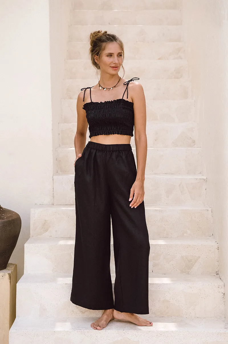 SUMMER Pants - black linen