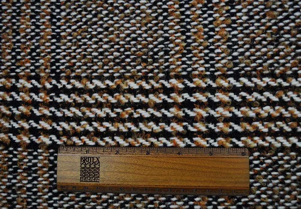 Tangerine Dreams Bouclé Plaid Wool Coating (Made in Italy)