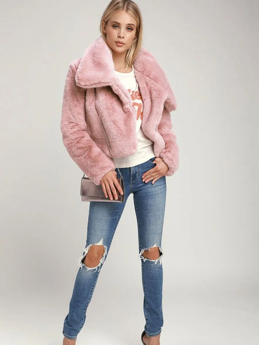 That's My Girl Faux fur Coat - Pink