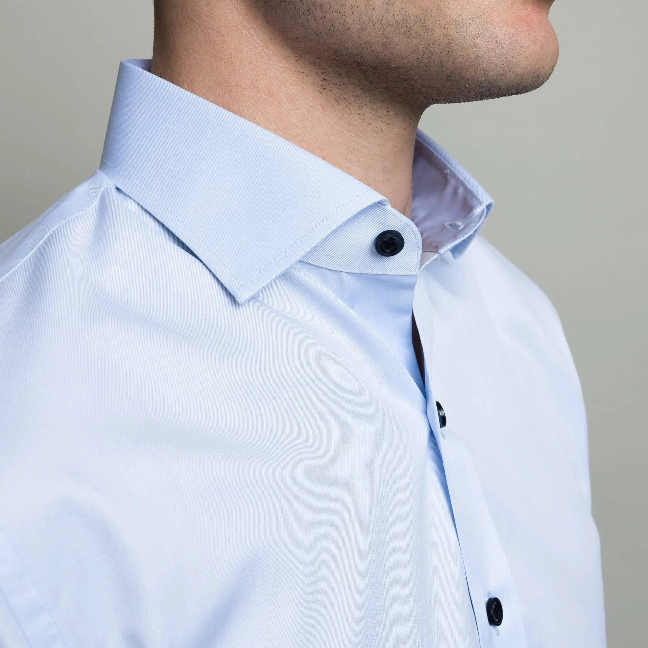 The Blue Madison Fine Twill with Navy Buttons Custom Shirt