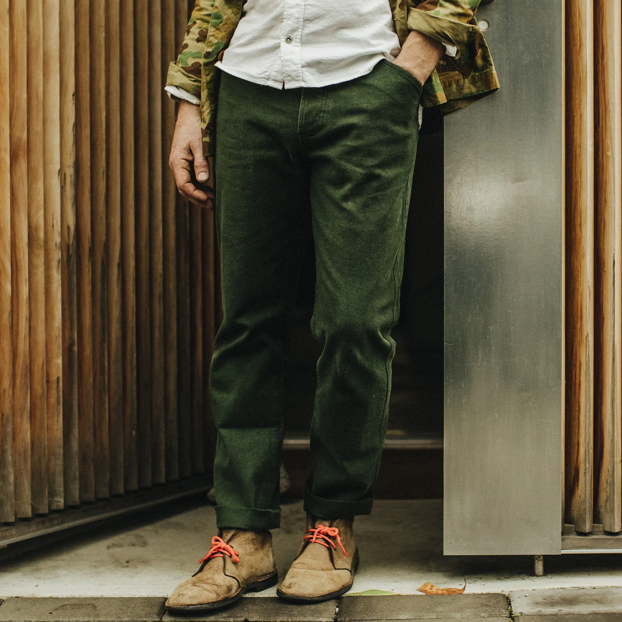 The Camp Pant in Dark Olive Boss Duck