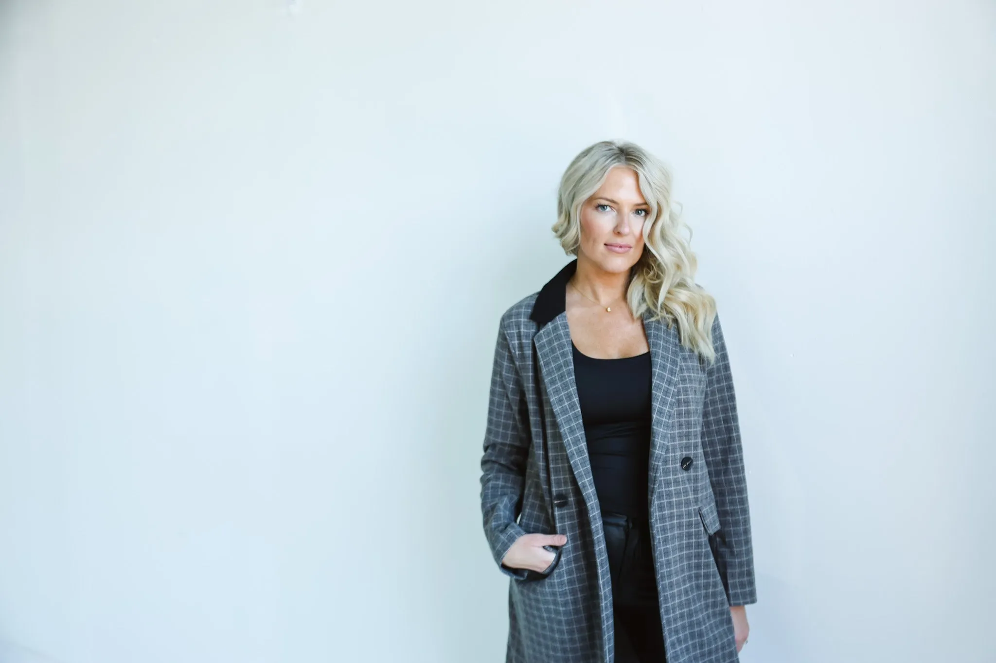 The Classic Plaid Longline Blazer