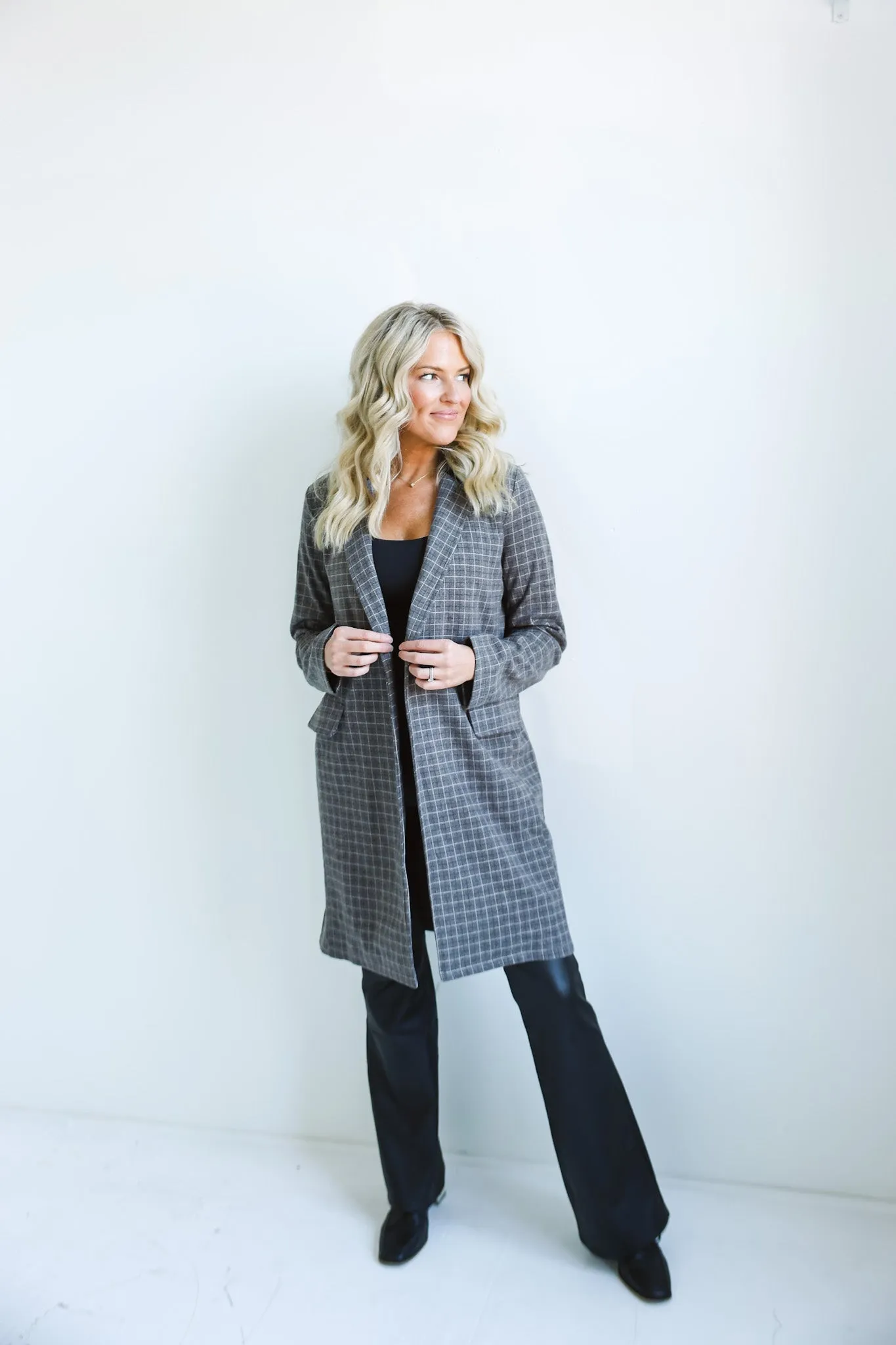 The Classic Plaid Longline Blazer