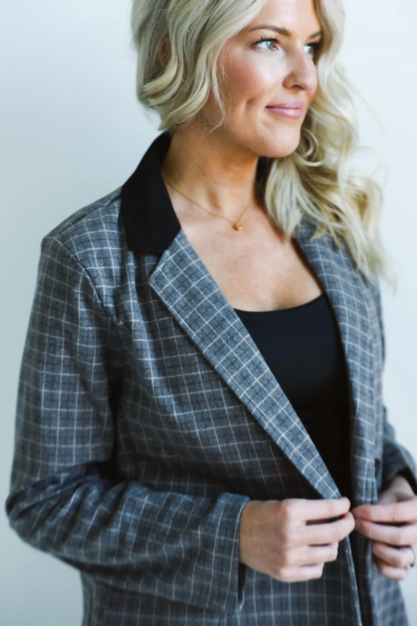 The Classic Plaid Longline Blazer