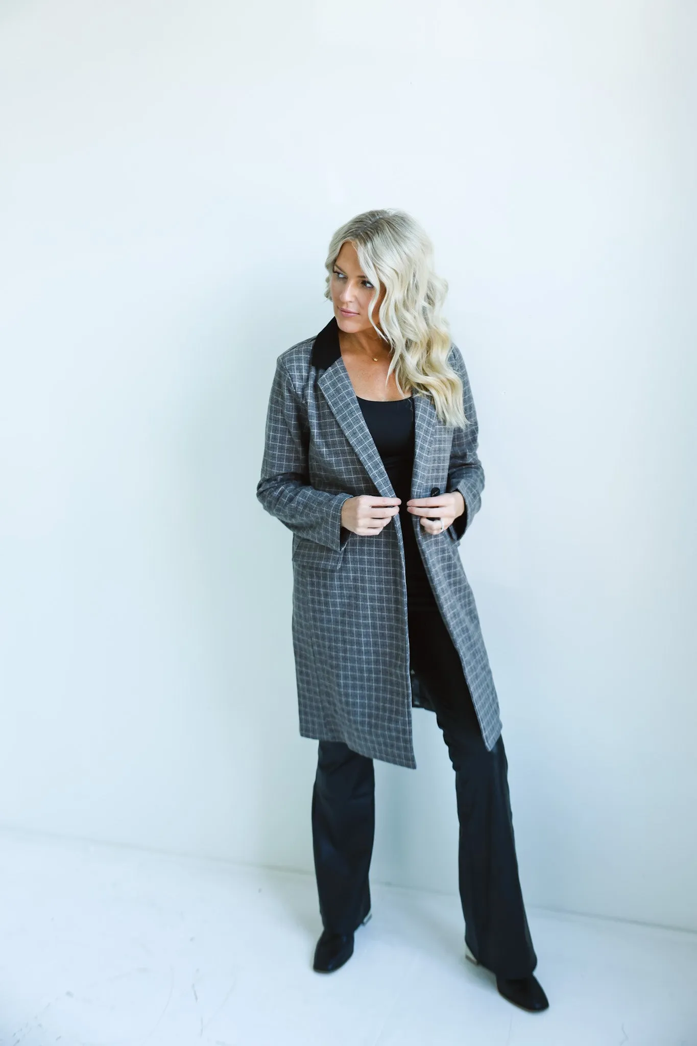 The Classic Plaid Longline Blazer