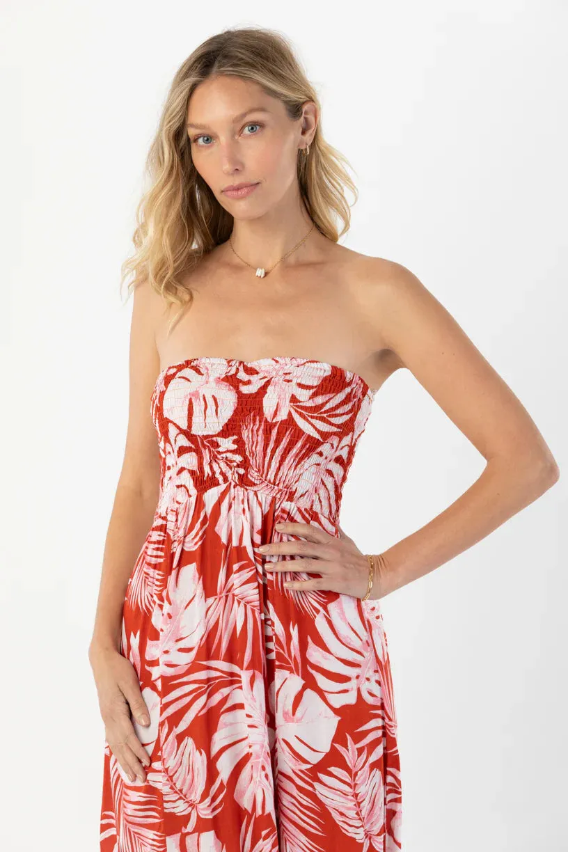 TIARE Hawaii Emilia maxi dress-Monstera Rust