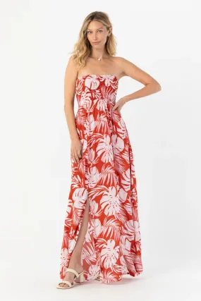 TIARE Hawaii Emilia maxi dress-Monstera Rust