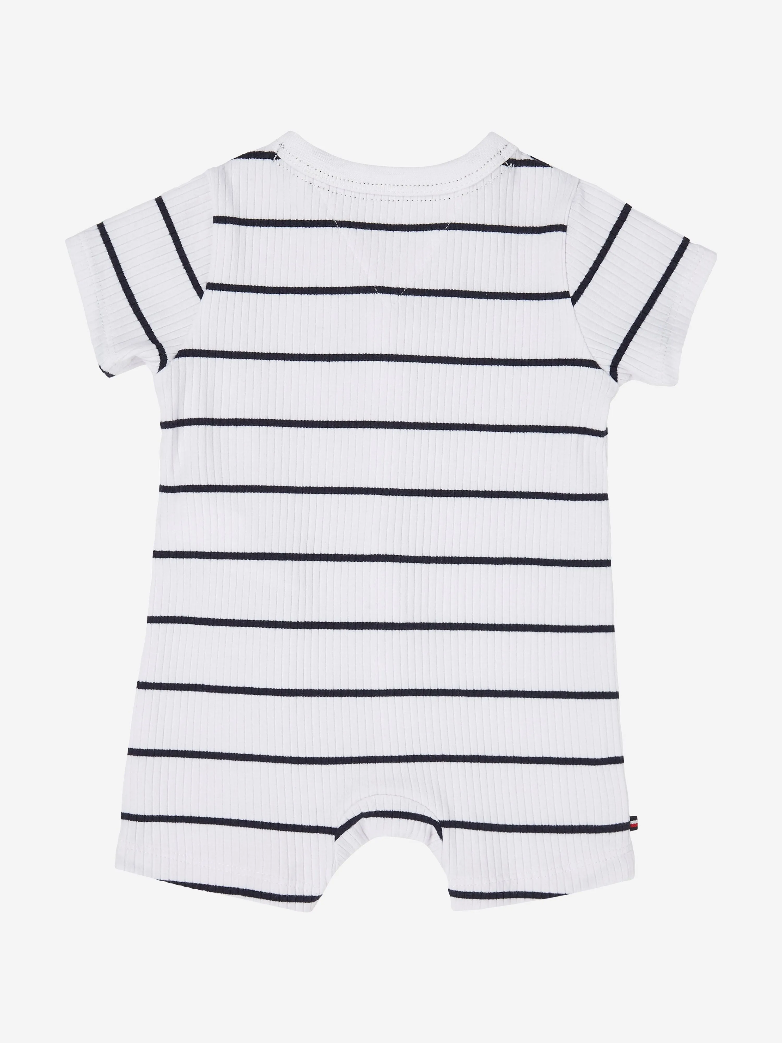 Tommy Hilfiger Baby Boys Striped Rib Romper in White