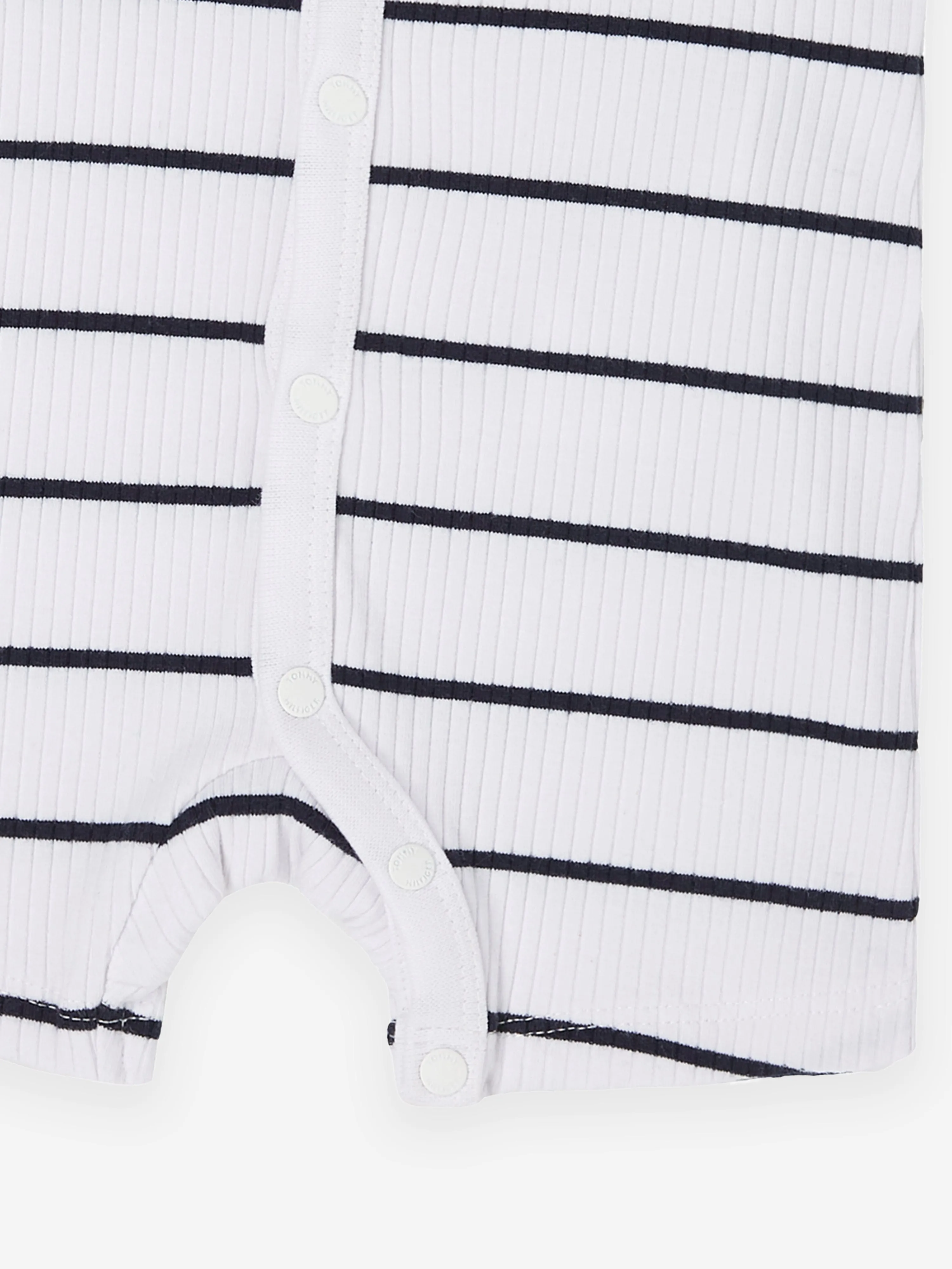 Tommy Hilfiger Baby Boys Striped Rib Romper in White