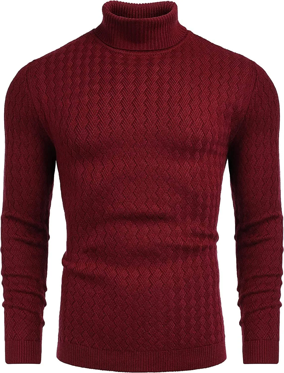 Turtleneck Patterned Knitted Pullover Sweater (US Only)